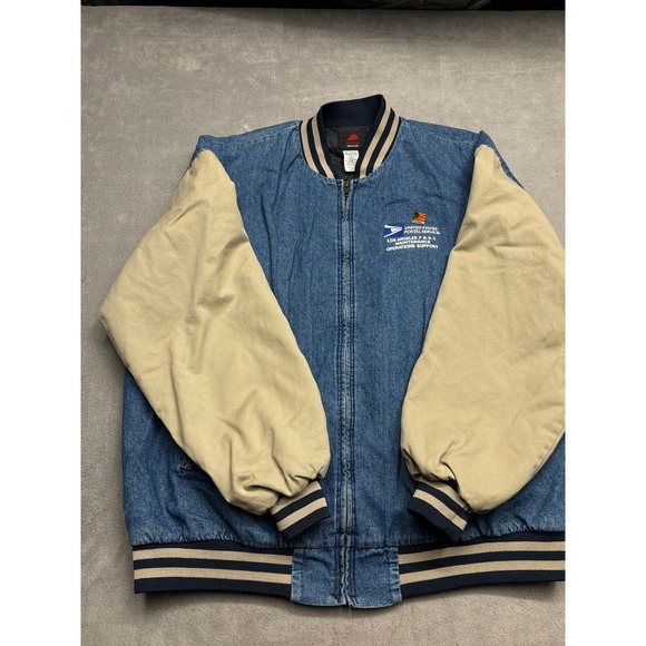 Red Kap Other - Vintage USPS Postal Service Denim Bomber Jacket Los Angeles Mens XXL Made in USA